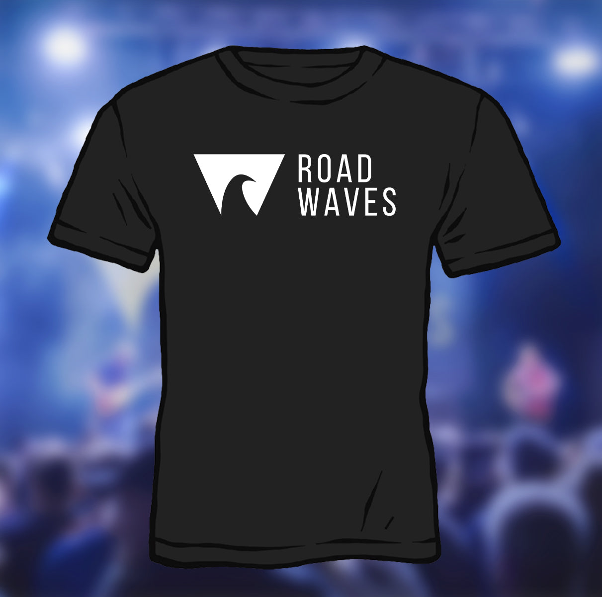 Road Waves - White Logo/Black Tee